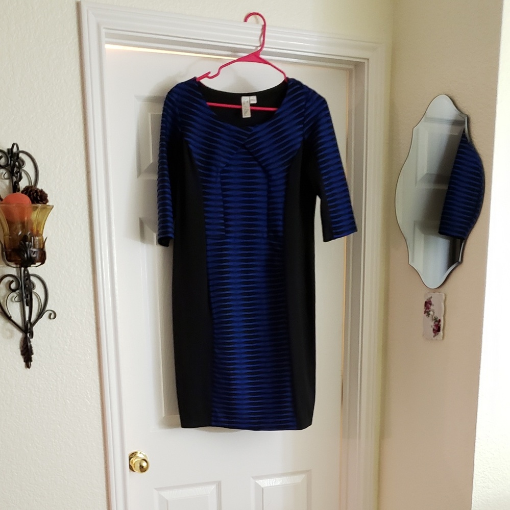 Royal blue & black dress